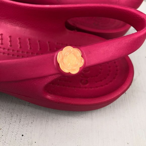 Crocs Women's Size 8 Jayna Pink Closed Toe Cutout Slingback Casual Flats - Picture 6 of 12